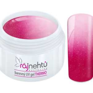 Ráj nehtů - Barevný UV gel THERMO - magenta/white metal - 5 ml