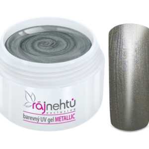 Ráj nehtů Barevný UV gel METALLIC - Grey 5ml
