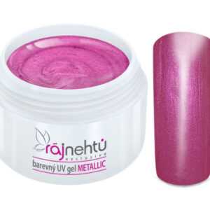 Ráj nehtů Barevný UV gel METALLIC - Rose 5ml