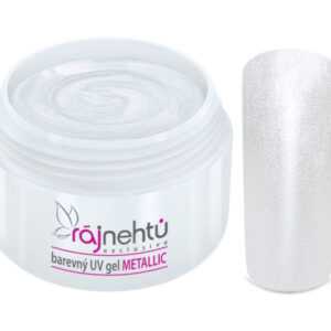 Ráj nehtů Barevný UV gel METALLIC - White 5 ml