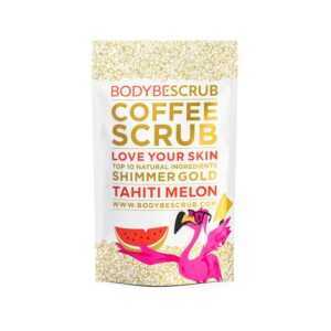 BODYBE Kávový peeling s třpytivým efektem Tahiti Meloun (Coffee Scrub Shimmer Gold) 100 g