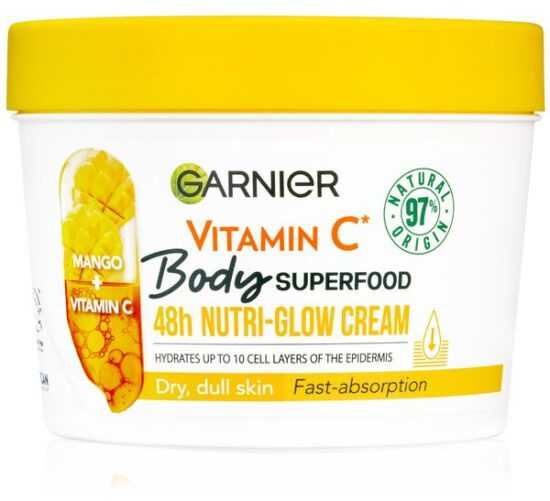 Garnier Rozjasňující tělový krém pro suchou pokožku Body Superfood Mango + Vitamin C (Glow Cream) 380 ml