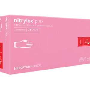 Mercator Medical Nitrylex PINK Nitrile Examination & Protective Gloves - jednorázové nitrilové rukavice bezpudrové růžové