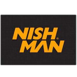Nishman Barber Mat Yellow&apos;n&apos;Black - černá podložka se žlutým logem