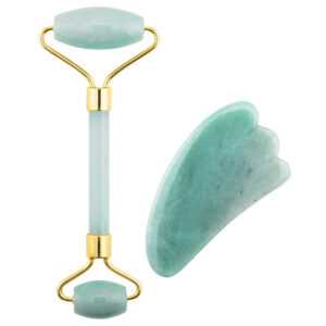 Palsar 7 Masážní váleček a destička Guasha jadeit (Green Aventurine Jade Roller & Gua Sha Set)