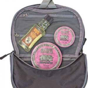 REUZEL Pink Heavy Grease - pomáda na bázi oleje a vosku se dvěma rozdílnými fixacemi SADA - 113g + 35g + Daily šampon 100ml + taštička