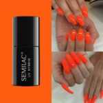 Semilac - gél lak 045 Electric Orange 7ml Oranžová