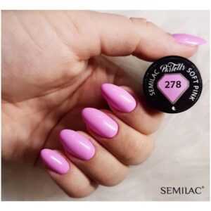 Semilac - pastelový gél lak Soft Pink 278 7ml Fialová