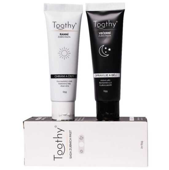 Toothy Sada bělicích zubních past All Day Care 2 x 65 g