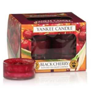 Yankee Candle Aromatické čajové svíčky Black Cherry 12 x 9